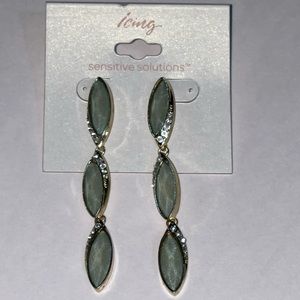 Icing Green & Gold Dangle Earrings